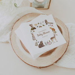Cute Woodland Animals Kön Neutral Baby Shower Pappersservett