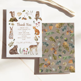 Cute Woodland Animals Kön Neutral Baby Shower Tack Kort