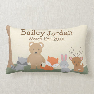 Cute Woodland Animals Lumbar Pillow Lumbarkudde