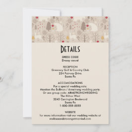 Cute Woodland Animals Nordic Mönster Inbjudningar