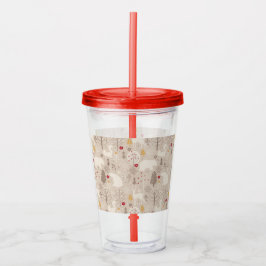 Cute Woodland Animals Nordic Mönster jul Take Away Mugg