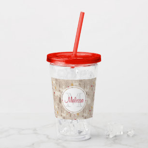 Cute Woodland Animals Nordic Mönster Monogram Take Away Mugg