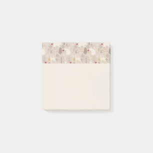 Cute Woodland Animals Nordic Mönster Post-it Block