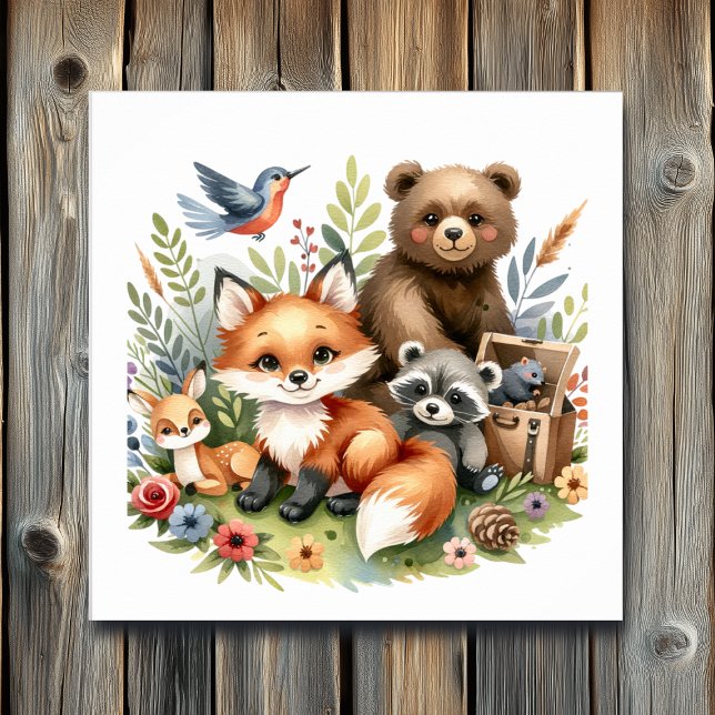 Cute Woodland Animals Nursery Art Poster (Skapare uppladdad)