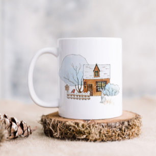 Cute Woodland Animals och julhuset Mugg