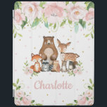 Cute Woodland Animals Pastel  Rosa Blommigt iPad Skydd<br><div class="desc">c) Lycklig Cat Studio</div>