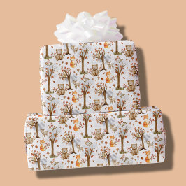 Cute Woodland Animals Pattern Presentpapper