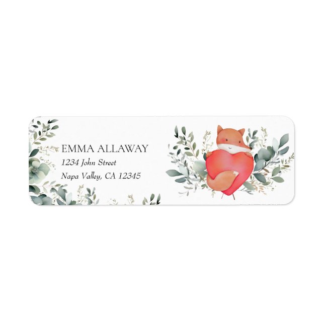 Cute Woodland Animals Rustic Boho Returadress Returadress Etikett (Framsidan)