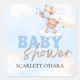 Cute Woodland Animals Rustic Greenery Baby Fyrkantigt Klistermärke