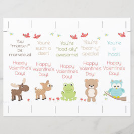 Cute Woodland Animals Valentines Bokmärken