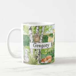Cute Woodland Animals Vattenfärgens eget namn Mugg