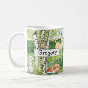 Cute Woodland Animals Vattenfärgens eget namn Mugg