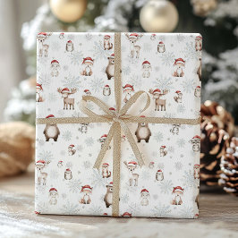Cute Woodland Animals Winter Wonderland Decoupage Presentpapper