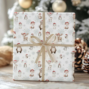 Cute Woodland Animals Winter Wonderland Decoupage Presentpapper