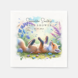 Cute Woodland Baby Baby Shower Napkin Pappersservett