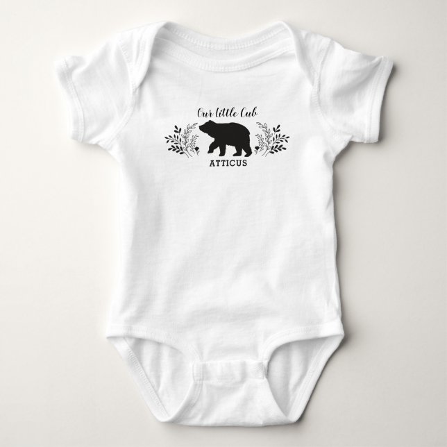 Cute Woodland Baby Bear Unge Bodykostdräkt T Shirt (Framsida)