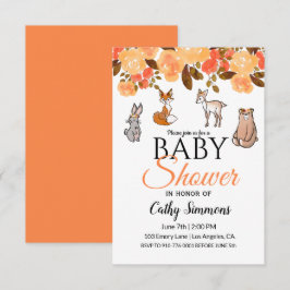 Cute Woodland Baby djur | Babyskor Inbjudningar