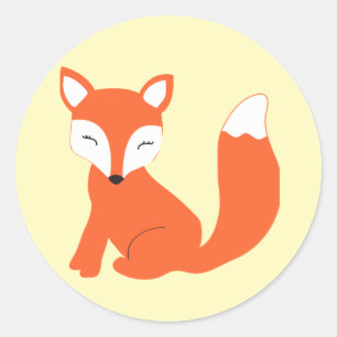 Cute Woodland Baby Fox Runt Klistermärke