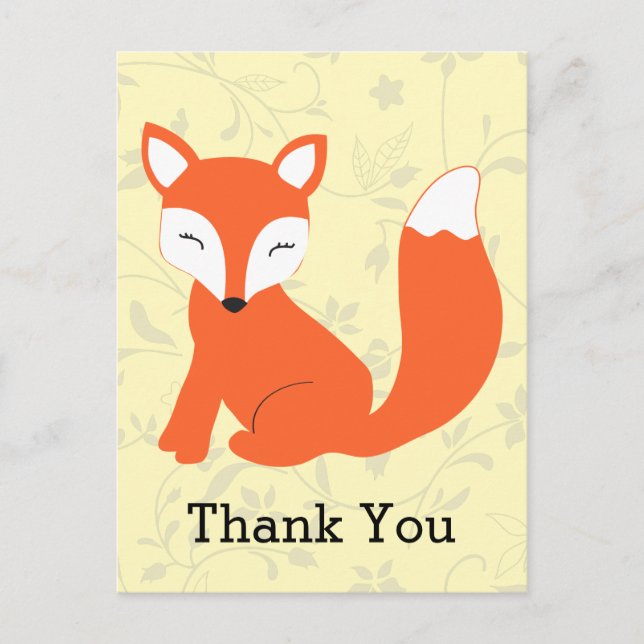 Cute Woodland Baby Fox Vykort (Framsida)