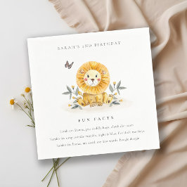 Cute Woodland Baby Lejon Foliage Roligt Facts Birt Pappersservett