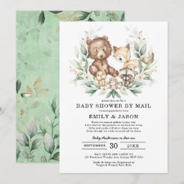 Cute Woodland Baby Shower by Mail Greenery Guld Inbjudningar