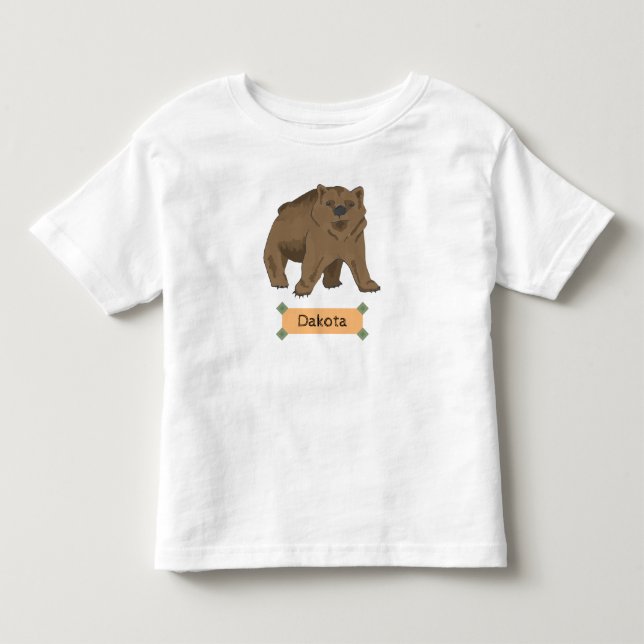 Cute Woodland Brown Bear Unge T Shirt (Framsida)