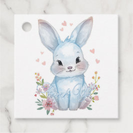 Cute Woodland Bunny Baby Shower Blue Bunny Pastel  Gåvor Etiketter