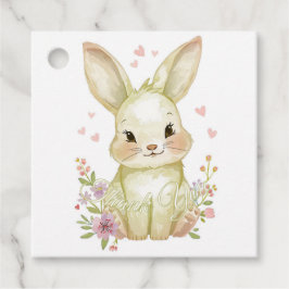 Cute Woodland Bunny Baby Shower Pastel Olive Green Gåvor Etiketter