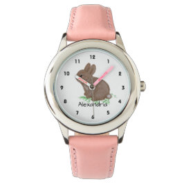 Cute Woodland Bunny Namn Personlig Armbandsur