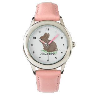 Cute Woodland Bunny Namn Personlig Armbandsur