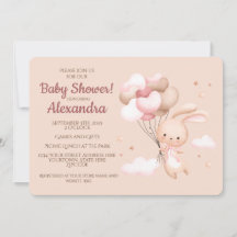 Cute Woodland Bunny Rabbit Baby Shower
