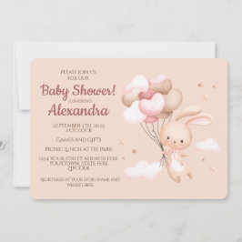 Cute Woodland Bunny Rabbit Baby Shower Inbjudningar