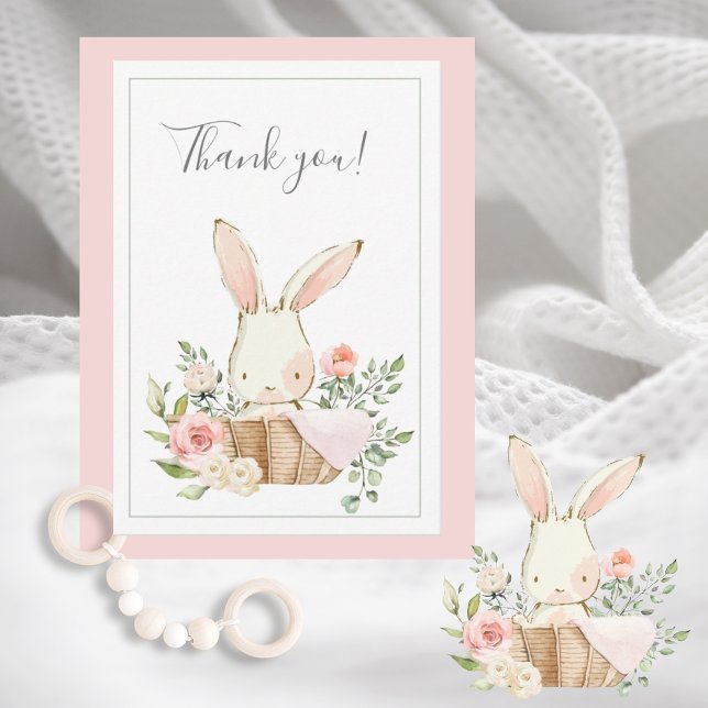 Cute Woodland Bunny Rabbit Flat Tackate-kort Tack Kort (Skapare uppladdad)