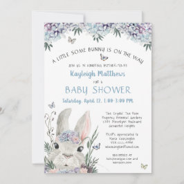 Cute Woodland Bunny Watercolor Boy Shower Inbjudningar