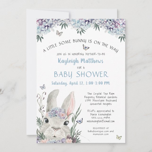 Cute Woodland Bunny Watercolor Boy Shower Inbjudningar (Framsida)