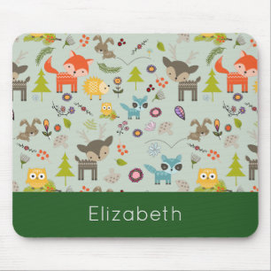 Cute Woodland CreatAnimal Mönster Musmatta