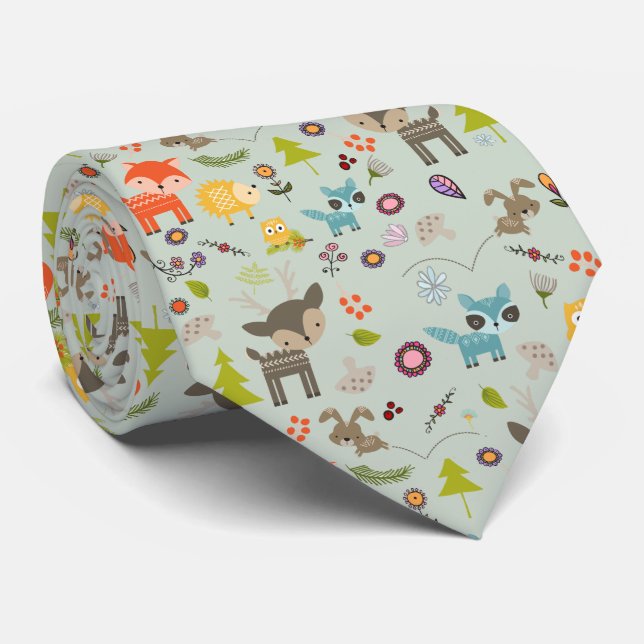 Cute Woodland CreatAnimal Mönster Slips (Rullad)