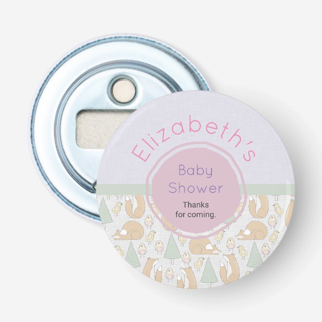 Cute Woodland Creaters Barn Shower Mönster Tack Flasköppnare (Framsidan)