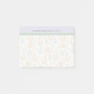 Cute Woodland Creaters Mönster Baby Shower Post-it Block
