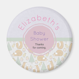 Cute Woodland Creatlands Baby Shower Tack Magnet