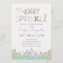 Cute Woodland Creatures Baby Sprinkle-inbjudan