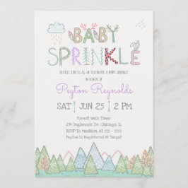 Cute Woodland Creatures Baby Sprinkle-inbjudan Inbjudningar
