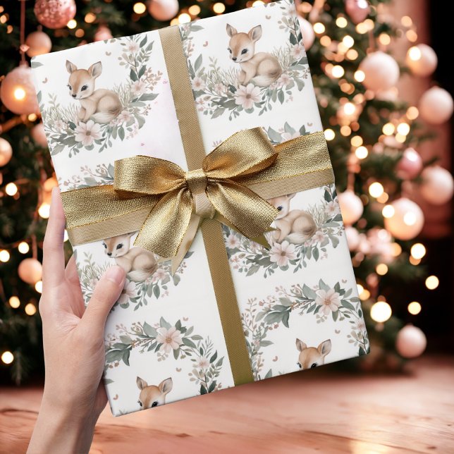 Cute Woodland Deer Christmas Wrapping Paper Presentpapper (Skapare uppladdad)