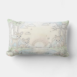 Cute Woodland Fawn & Fox Lumbarkudde