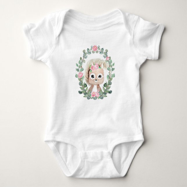 Cute Woodland flicka T Shirt (Framsida)