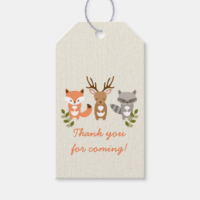 Cute Woodland Forest Animal Presentetikett (Framsidan)