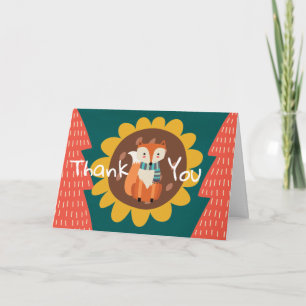 Cute Woodland Forest Winter Animal Fox Tack Kort