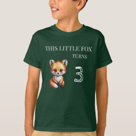 Cute Woodland Fox Age Barns födelsedag T Shirt