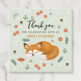 Cute Woodland Fox Barns födelsedag Tack Gåvor Etiketter