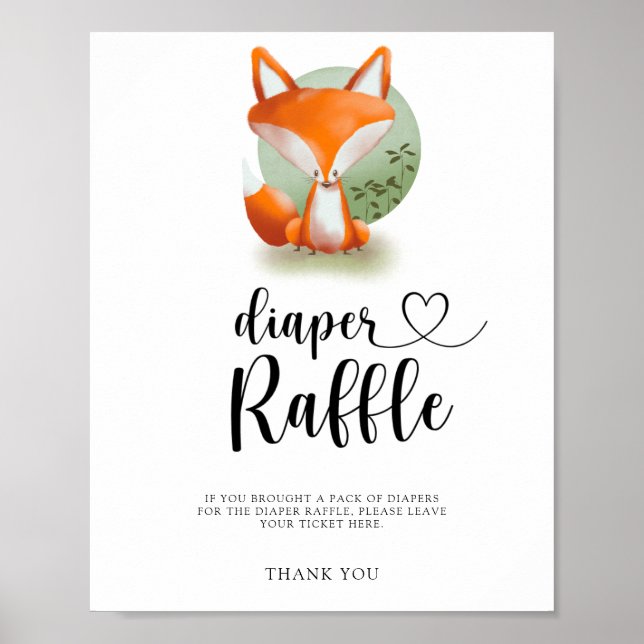 Cute Woodland Fox - blöjräff Poster (Framsidan)